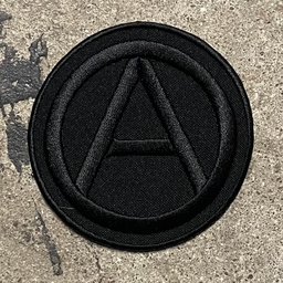 Anarchy A, black on black, embroidered patch