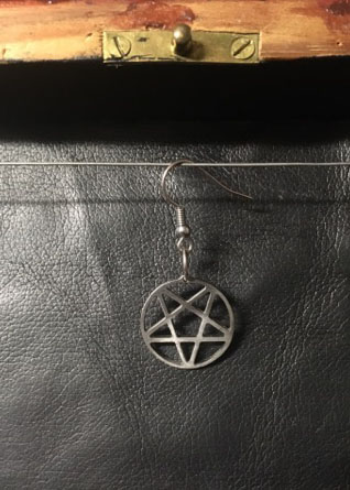 Inverted pentagram, small - earring