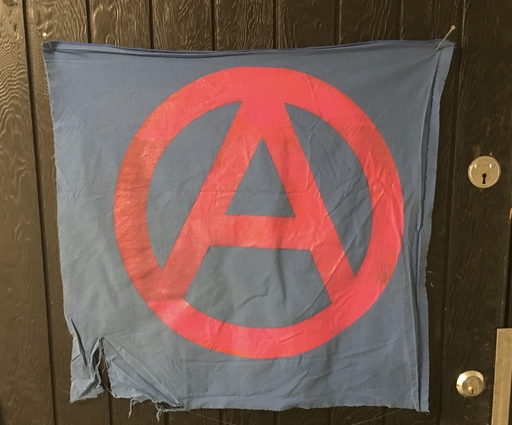 A pink on blue - banner