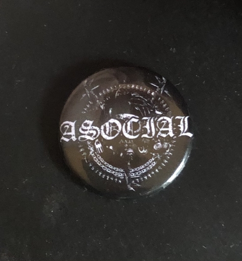 Asocial, skull circle 1” pin