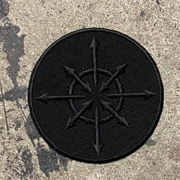 Chaos star, black on black, embroidered patch